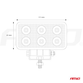 AMIO Pracovní LED světlo AWL02 6 LED FLAT 9-60V_thumb8