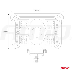 AMIO Pracovní LED světlo AWL32 17 LED COMBO 9-36V_thumb8