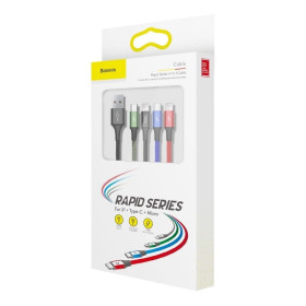 AMIO BASEUS USB Kabel 4v1 černý, 1xUSB-C, 2x Lightning, 1xMicro 3,5A 120 cm_thumb6