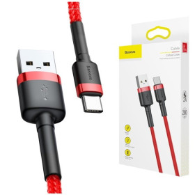 AMIO kabel USB na USB-C BASEUS Cafule 1,5A 100cm červený_thumb5