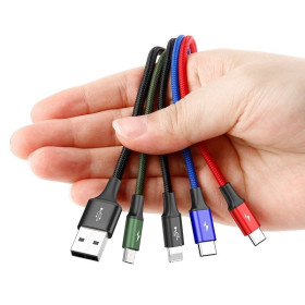 AMIO USB kabel BASEUS Fast 4v1 Lightning/Micro 3,5A 1,2m černý_thumb9