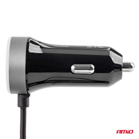 AMIO nabíječka do auta 12/24V Micro + 2x USB 2.4A PCH PRO-01_thumb5