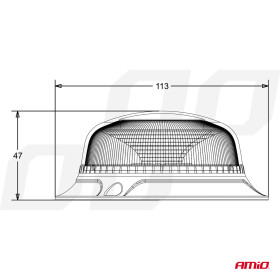 AMIO výstražný maják W213bl 3 šrouby R65 R10 18LED 12/24V IP56_thumb6