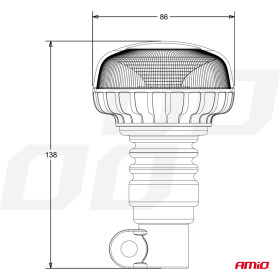 AMIO výstražný maják W21pl tyčový Flexi R65 R10 18LED 12/24V IP56_thumb6