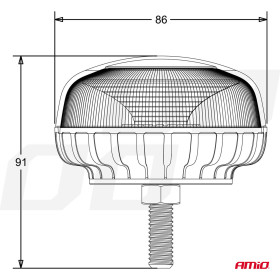 AMIO výstražný maják W21sb na šroubu R65 R10 18LED 12/24V IP56_thumb6