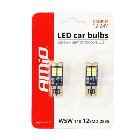 AMIO LED žárovky CANBUS 12SMD 2835 T10e (W5W) White 12V/24V_thumb5