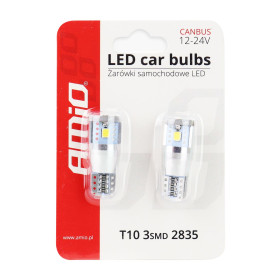 AMIO LED žárovky CANBUS 3SMD 2835 T10e (W5W) ALU White 12V/24V_thumb5