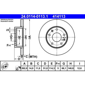 ATE Brzdový kotouč plný Ø262mm 24.0114-0113.1_thumb2