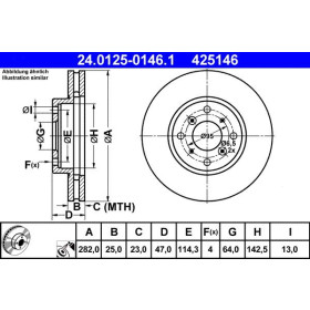 ATE Brzdový kotouč větraný Ø282mm 24.0125-0146.1_thumb2