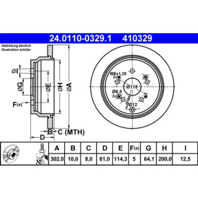 ATE Brzdový kotouč plný Ø302mm 24.0110-0329.1_thumb2