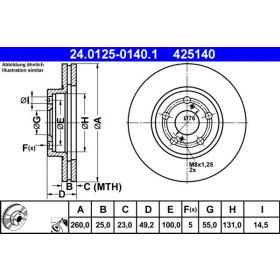 ATE Brzdový kotouč větraný Ø260mm 24.0125-0140.1_thumb2