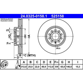 ATE P/L brzdový kotouč, Power Disc Ø312mm 24.0325-0158.1_thumb2