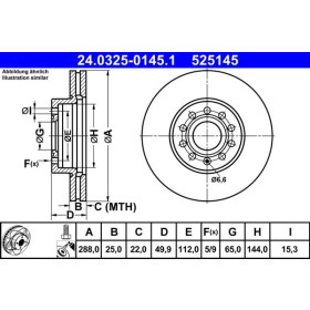 ATE Brzdový kotouč větraný Ø288mm 24.0325-0145.1_thumb2