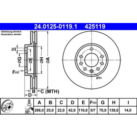 ATE Brzdový kotouč větraný Ø288mm 24.0125-0119.1_thumb2