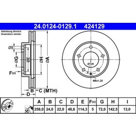 ATE Brzdový kotouč větraný Ø258mm 24.0124-0129.1_thumb2