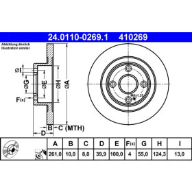 ATE Brzdový kotouč plný Ø261mm 24.0110-0269.1_thumb2