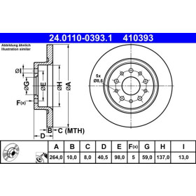 ATE Brzdový kotouč plný Ø264mm 24.0110-0393.1_thumb2