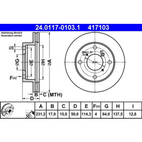 ATE Brzdový kotouč větraný Ø231mm 24.0117-0103.1_thumb2