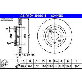 ATE Brzdový kotouč větraný Ø259mm 24.0121-0106.1_thumb2