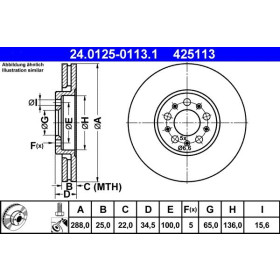 ATE Brzdový kotouč větraný Ø288mm 24.0125-0113.1_thumb2