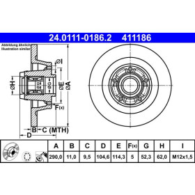 ATE Brzdový kotouč plný Ø290mm 24.0111-0186.2_thumb2