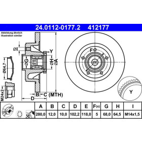 ATE Brzdový kotouč plný Ø280mm 24.0112-0177.2_thumb2