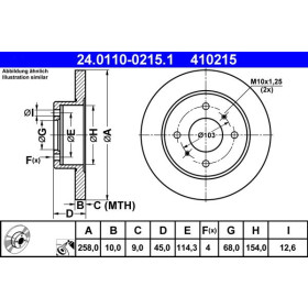 ATE Brzdový kotouč plný Ø258mm 24.0110-0215.1_thumb2