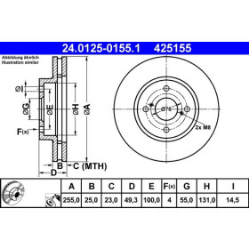 ATE Brzdový kotouč větraný Ø255mm 24.0125-0155.1_thumb2