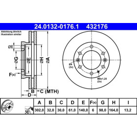 ATE Brzdový kotouč větraný Ø302mm 24.0132-0176.1_thumb2