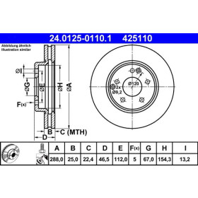 ATE Brzdový kotouč větraný Ø288mm 24.0125-0110.1_thumb2