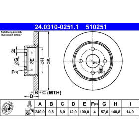 ATE Brzdový kotouč plný Ø240mm 24.0310-0251.1_thumb2