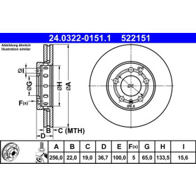 ATE Brzdový kotouč větraný Ø256mm 24.0322-0151.1_thumb2