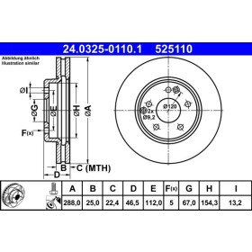 ATE Brzdový kotouč větraný Ø288mm 24.0325-0110.1_thumb2