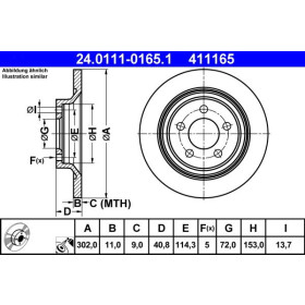 ATE Brzdový kotouč plný Ø302mm 24.0111-0165.1_thumb2