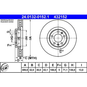 ATE Brzdový kotouč větraný Ø309mm 24.0132-0152.1_thumb2