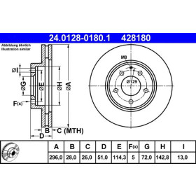 ATE Brzdový kotouč větraný Ø296mm 24.0128-0180.1_thumb2