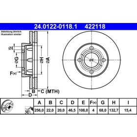 ATE Brzdový kotouč větraný Ø256mm 24.0122-0118.1_thumb2