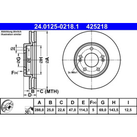 ATE Brzdový kotouč větraný Ø288,0mm 24.0125-0218.1_thumb2