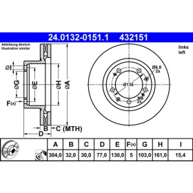 ATE Brzdový kotouč větraný Ø304mm 24.0132-0151.1_thumb2