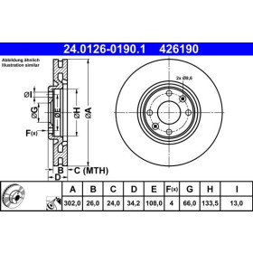 ATE Brzdový kotouč větraný Ø302mm 24.0126-0190.1_thumb2