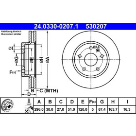 ATE Brzdový kotouč větraný Ø296mm 24.0330-0207.1_thumb2