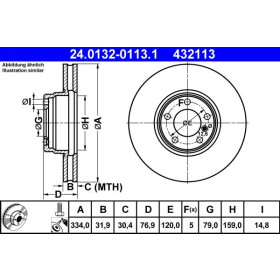 ATE Brzdový kotouč větraný Ø334mm 24.0132-0113.1_thumb2