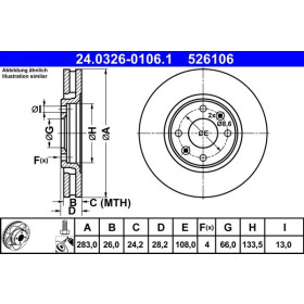 ATE Brzdový kotouč větraný Ø283mm 24.0326-0106.1_thumb2