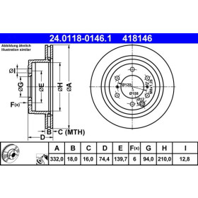 ATE Brzdový kotouč větraný Ø332mm 24.0118-0146.1_thumb2