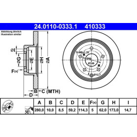 ATE Brzdový kotouč plný Ø280mm 24.0110-0333.1_thumb2