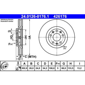 ATE Brzdový kotouč větraný Ø302mm 24.0126-0176.1_thumb2