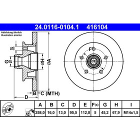 ATE Brzdový kotouč plný Ø258mm 24.0116-0104.1_thumb2