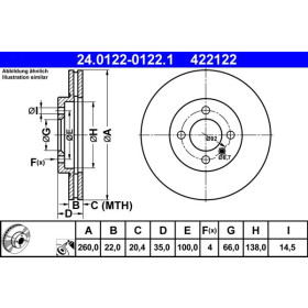 ATE Brzdový kotouč větraný Ø260mm 24.0122-0122.1_thumb2