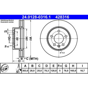 ATE Brzdový kotouč větraný Ø303,0mm 24.0128-0316.1_thumb2