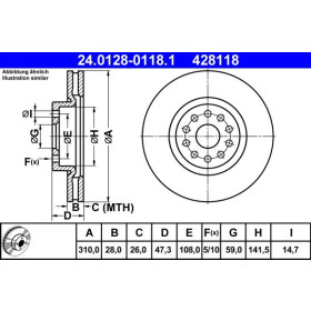 ATE Brzdový kotouč větraný Ø310mm 24.0128-0118.1_thumb2